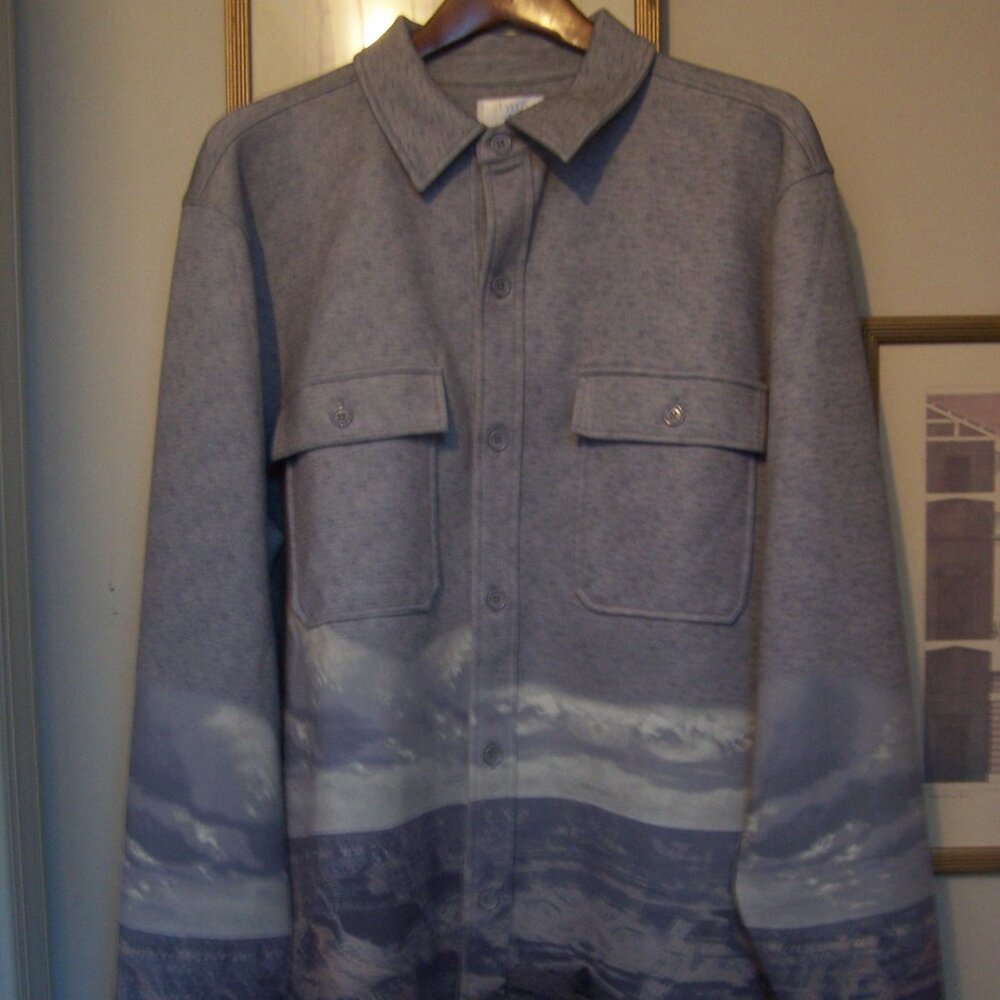 Stylus X Ladarius Campbell Mountain Button Up Heather Grey Jacket SZ L RN#137198